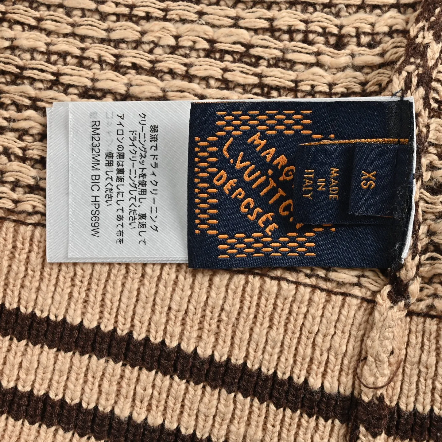Louis Vuitton/Louis Vuitton leather brand badge mesh knitted Polo short-sleeved shirt